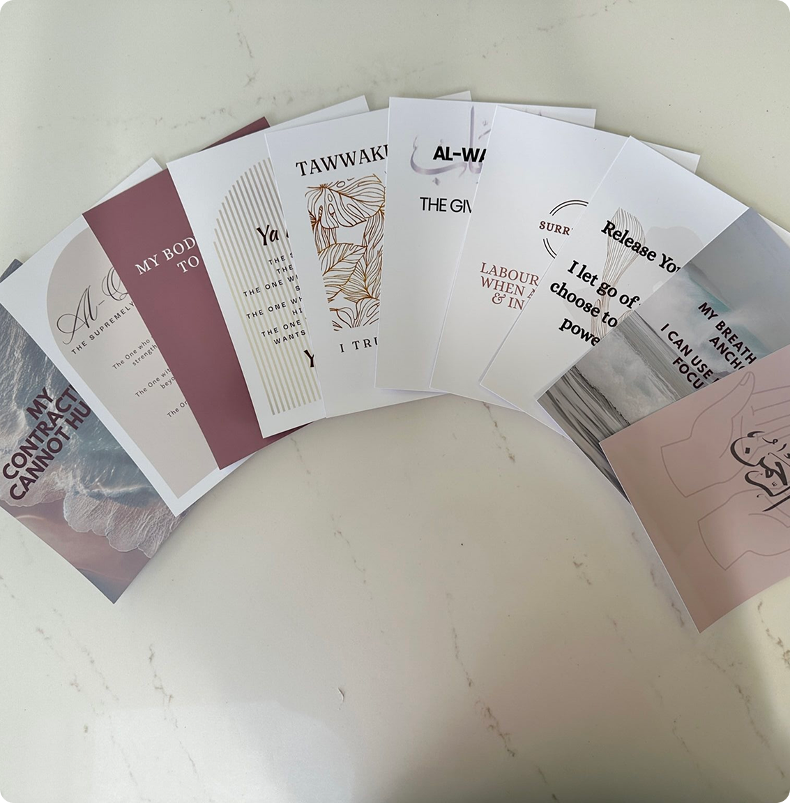 Islamic Birthing  Affirmation Cards
